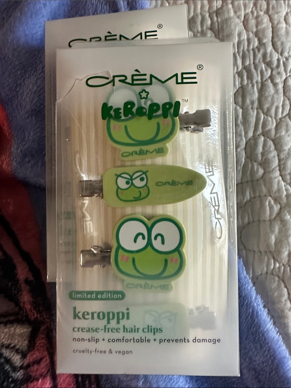 Crème Keroppi Green Limited Edition Crease-Free Hair Clips